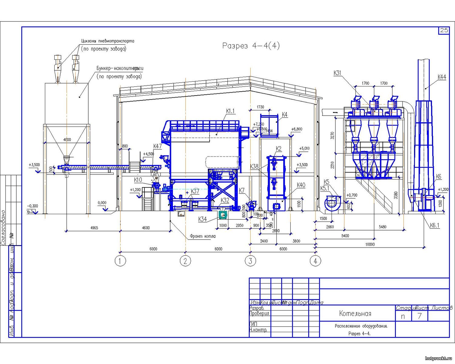 DWG - Технологические решения (ИОС7) - Строительство котельной с двумя ...